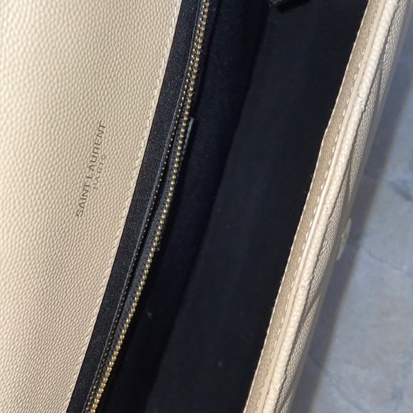 YSL Large Monogram Matelasse Shoulder Bag Nude Powder - Picture 13 of 16